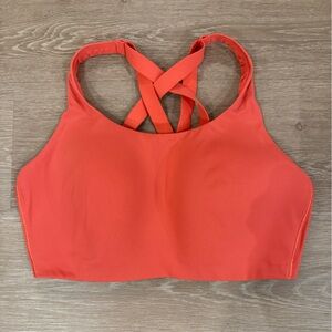 Lululemon Energy Bra High Support Lip Gloss Orange 36DD Adjustable Strappy